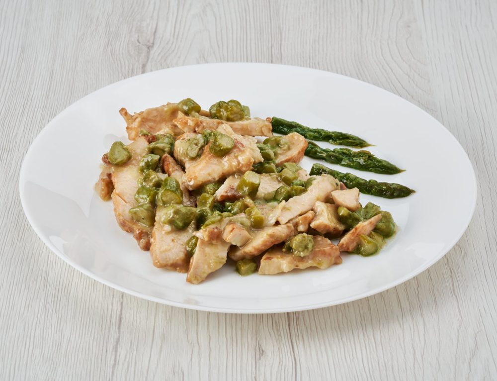 Straccetti di pollo agli asparagi